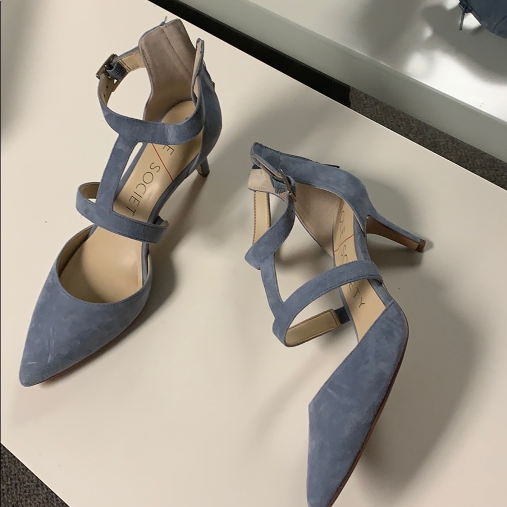 Strappy suede heels